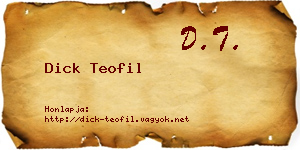 Dick Teofil névjegykártya